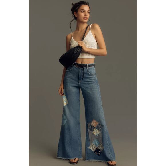 Anthropologie Denim - Pilcro Mid-Rise Frayed Flare Jeans - New 30 waist